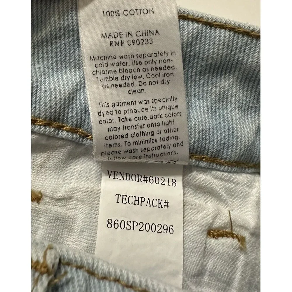 PACSUN Eco Hopper Patch Mom Jeans  Size 24 Light Wash High Rise Straight Leg NWT - Picture 10 of 12